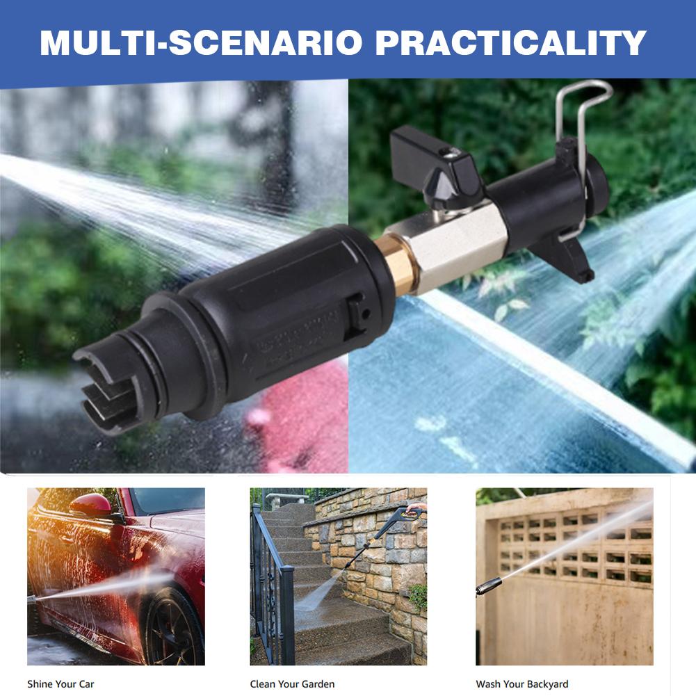 High Pressure Washer Nozzle with Safe Lock Quick Plug Connect Sprayer Wear Resist Water Flow Control Valve for Car Washing