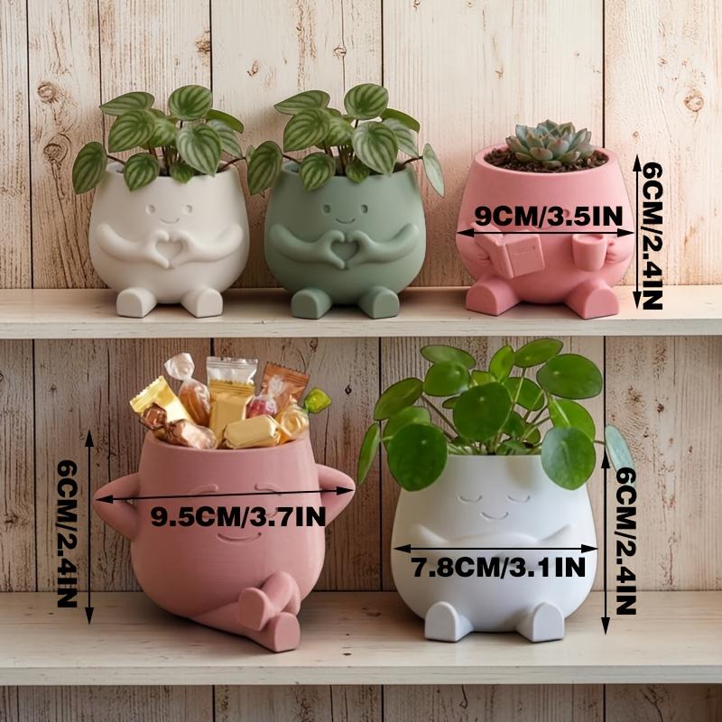 3D Printed Minimalist Flower Pots, Reader Companion Flower Pots, Heartfelt Flower Pots, Calm Flower Pots, Succulent Flower Pots