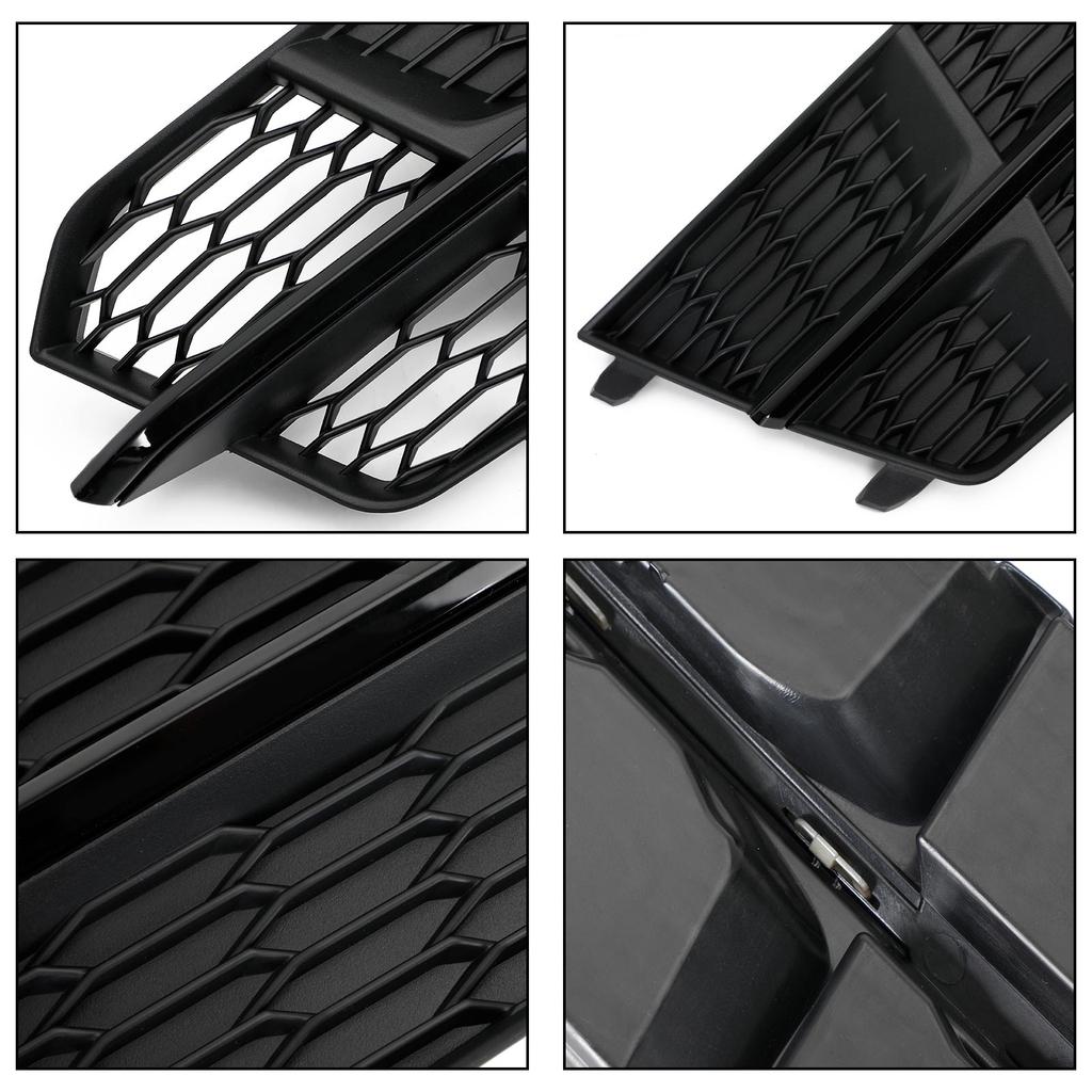 Front Bumper Lower Grille Grill 4G0807681AN 4G0807682AN Fit A6 C7 S-Line 2016-2018 Matt Black