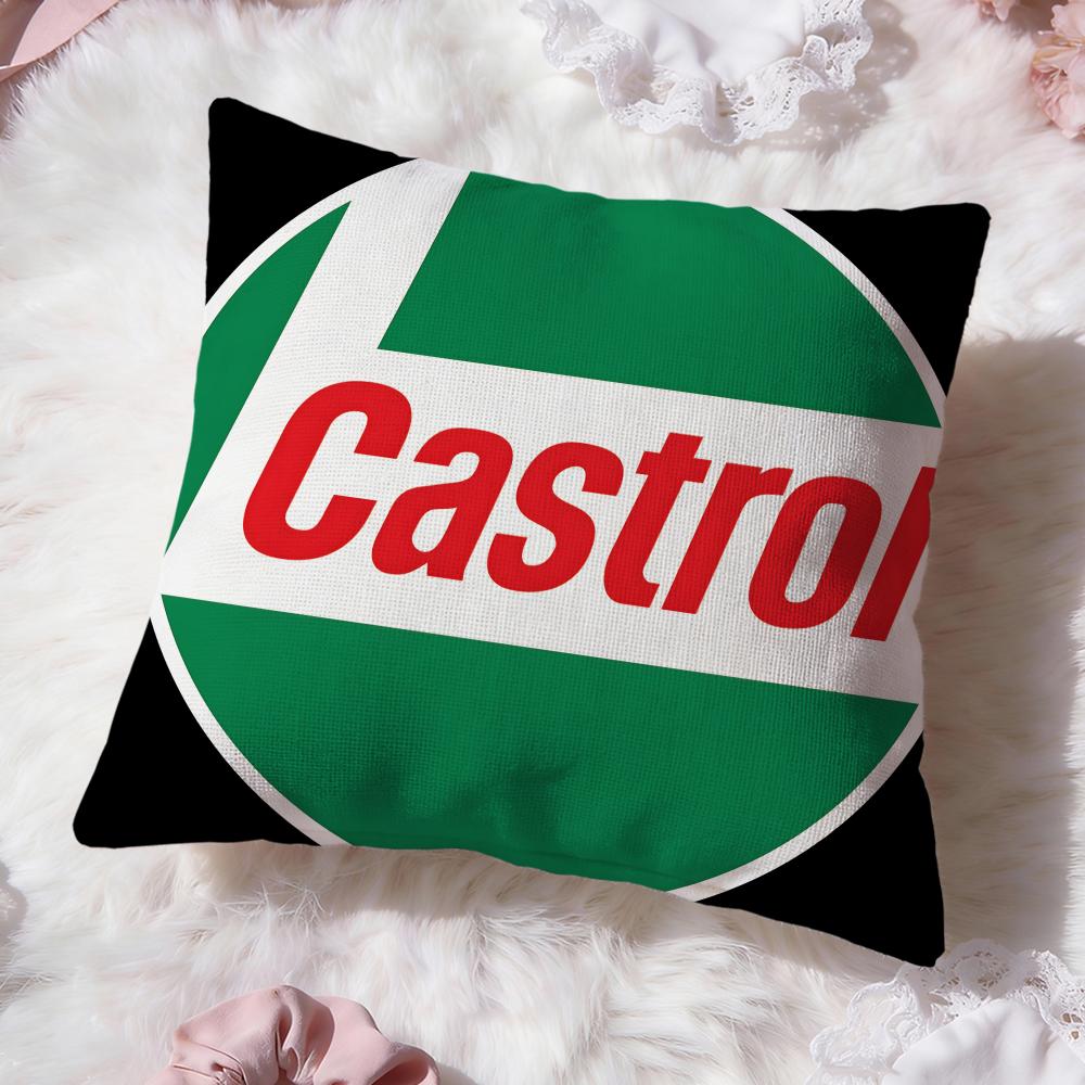 Logo C-Castrol Cushion Cover Premium Comfort Reversible Pillow Cove -Two in One Design for Any Room & Car Interior
