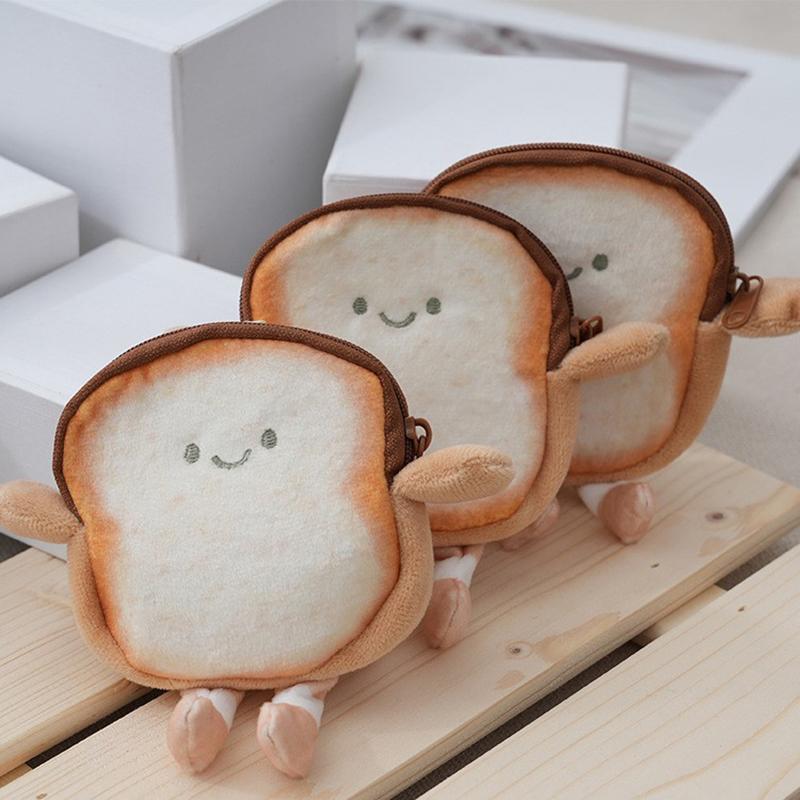 Creative Funny Toast And Bread Zero Wallet Cheese Bag Pendant Wallet Bags Cartoon Wallet Female Walle Bag Pendant Accessories