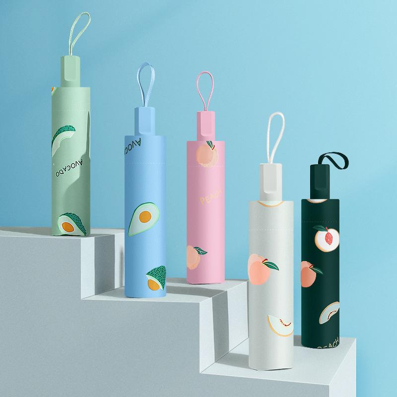 

Новый складной зонт Fruit-fun для женщин и девочек, солнечный и дождливый, виниловый зонт двойного назначения с защитой от ультрафиолета, Guarda Paraguas Mujer