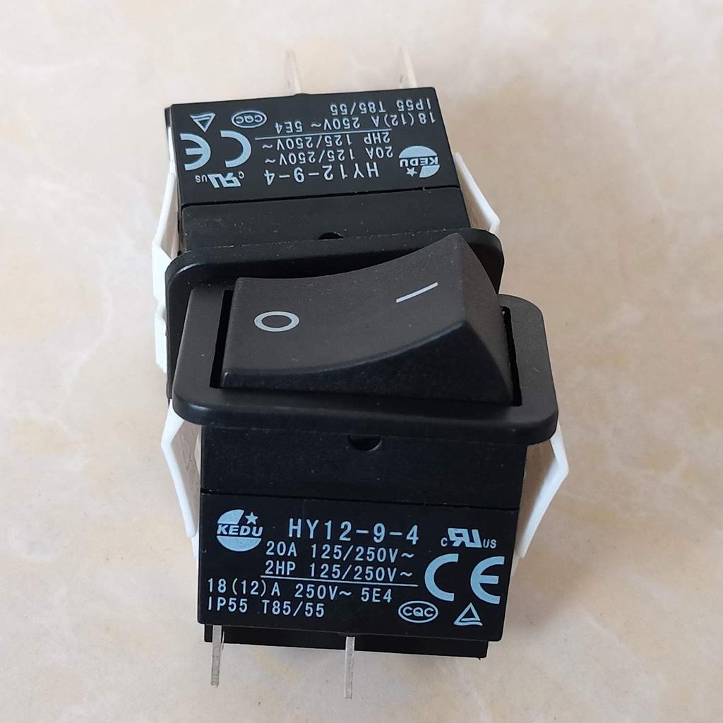 HY12-9-4 Rocker Switches On-Off Pushbutton Switch from KEDU Arc Switches for Electric Welding Machine and Household Appliances 125/250V 20A 2HP CE