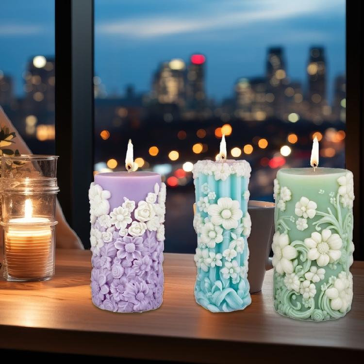 Floral Cake Candle Silicone Mould Multifunctional Kitchen Craft Tool Spring Decoration for Creators