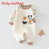 Baby Warm Fleece Baby Romper With Cartoon Animals Print Design For Winter And Autumn Newborns Baby Clothes