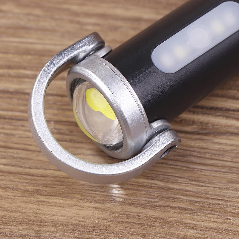 Cob Work Light Type-C Rechargeable Led Flashlight Keychain Hanging Portable Light Keyring Camping Pocket Lamp For Outdoor