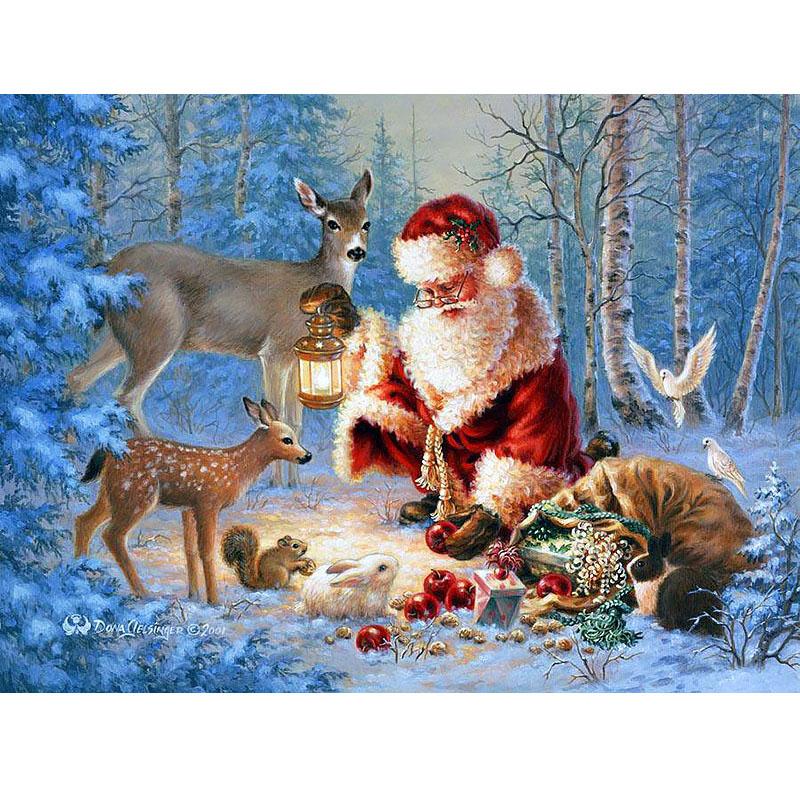 DIY Santa Claus 5D Diamond Painting Full Squrae Drill Cartoon Diamont Embroidery Cross Stitch Kits Gift Home Decor Wall Art