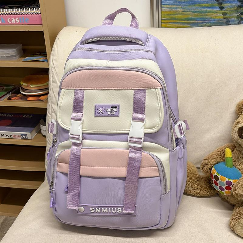 Children's Schoolbags Elementary School Girls Junior High School Color Combination High Value and Dirt Resistant Backpack