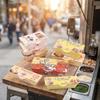 Takeaway Packaging Box Disposable Octopus Ball Paper Snack Container 50pcs for Market Stall Fast Serving