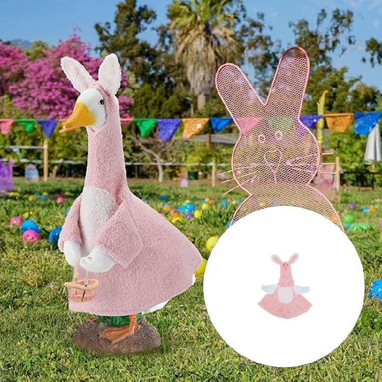Decorative Geese Rabbit Suit Porch Geese Outfit Cement Geese Clothes Easter Rabbit Geese Costume Set Ornament