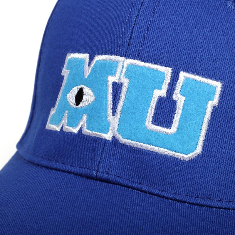 Fashion Men Baseball Cap Monsters University MU Letters Embroidery Caps Blue Hat Sun Hats Snapback Hats