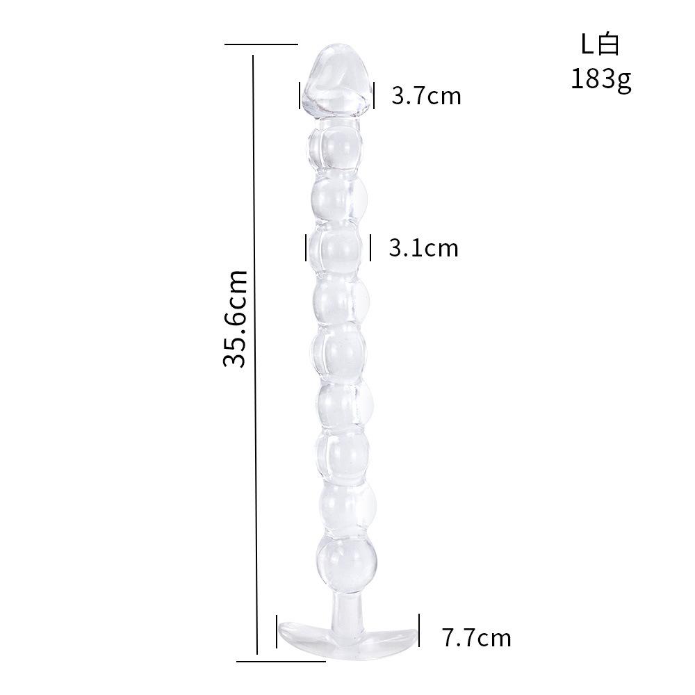 40cm Glass Dildo Artificial Penis Dick Crystal Anal Bead Butt Plug Prostate Massage Masturbate Sex Toy For Adult Women