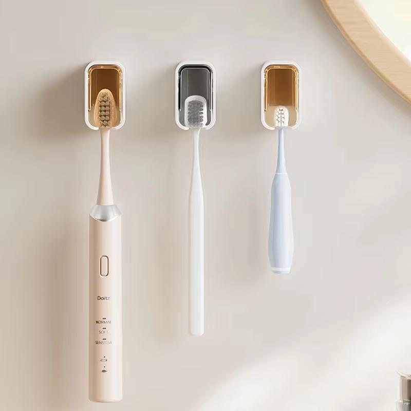 2 Stück Zahnbürstenhalter Wandmontage Stanzfrei Zahnbürstenhaken Badezimmer Zahnbürsten Aufbewahrungsregal Badezimmer WC Organizer