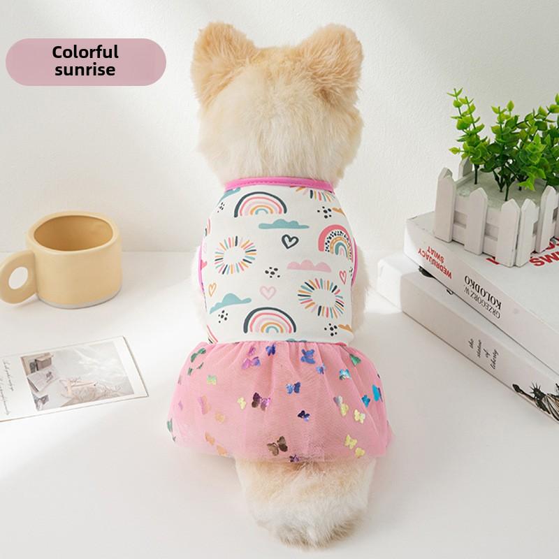 New Cat Dog Mesh Skirt Princess Dress Summer Ultra-thin Cool Cat Pet Clothes