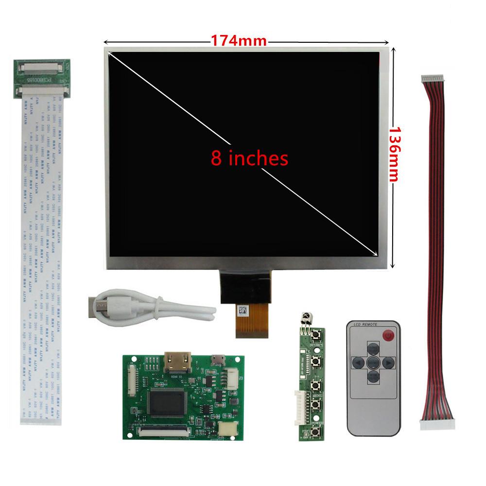 8 Zoll 1024*768 IPS LCD Bildschirm Display und Treiber-Steuerplatine HDMI-kompatibel für DIY Lattepanda, Raspberry Pi PC Monitor