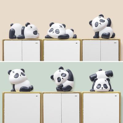 Cartoon Stereo Panda Switch Stickers Creative Decorative Stickers Switch Box Wall Socket Decorative Box Switch Stickers Panda