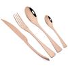 24Pcs Shiny Black Dinnerware Set Steak Knife Fork Coffee Spoon Cutlery Set Stainless Steel Tableware Western Kitchen Flatware
