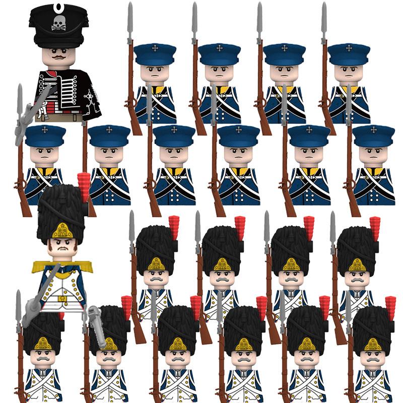 Medieval Castle Knight Soldier Building Blocks Napoleon Figures British French Infantry Cavalry General DIY Toy Gift S001