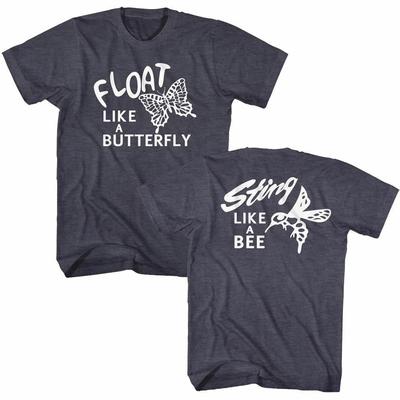 Muhammad Ali Float Sting Navy Heather Adult T-Shirt