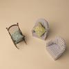 1:12 Scale Miniature Wooden and Fabric Single-seat Sofa Model Suitable for Miniature Model Photography Prop Dollhouse Furniture
