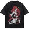 Tengen Toppa Gurren Lagann Littner Yoko Printed Tee Men Women Retro Washed T-shirts Cotton T Shirt Male Clothing Harajuku Tshirt