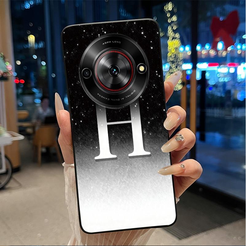 Anti-scratch Soft Case For ZTE Blade A75 5G/ Nubia Focus 5G Custom Name A To Z Letter With Flower Starry Sky Pattern Casing