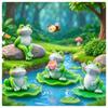 5Pcs Cute Mini Frog Figurine Lovely Cartoon Animal Statue Ornaments For Diy Micro Landscape Garden Terrarium Decoration