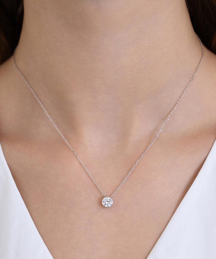 Tatiana (Silver 925) Simple Bezel Necklace Nz2543