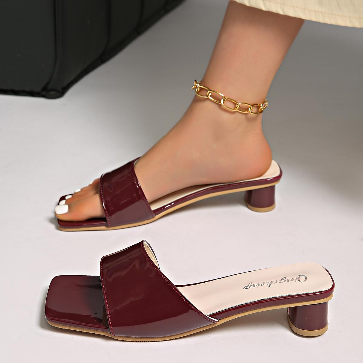 

Модные хрустальные прозрачные шлепанцы женская обувь средний каблук удобные новые летние женские туфли женская мода крутые мюли слайды 42 вино красного