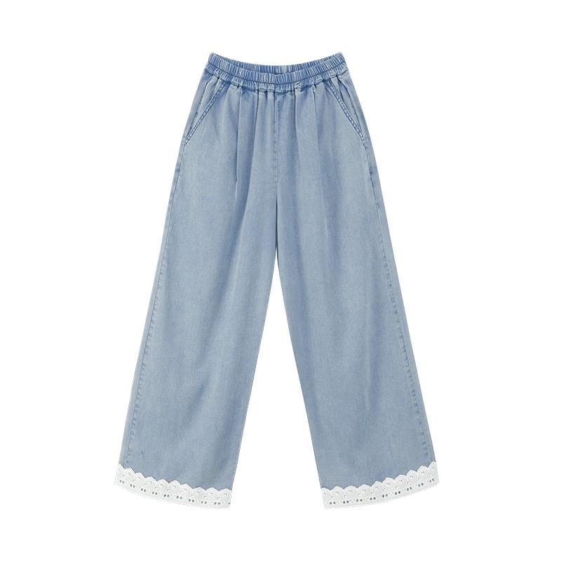 Girl s Cooling Sun-Protective Tencel Cropped Jeans 150