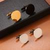 1 Pair Fashionable Stainless Steel Cufflinks Smooth Surface Gold Color Round Cufflinks Man's Suit Accessories