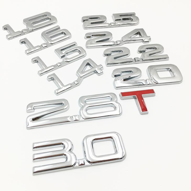 

3D Metal Car Displacement Sticker 1.3 1.4 1.5 1.8 2.0 2.2 2.5 2.8 3.0 T Volume Logo Car Rear Trunk Emblem Badge Vehicle Stickers 1.4T срібний