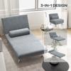 Single Velvet-Feel Sleeper Chair - Grey