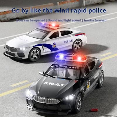 1:32 M Polizeiauto Modell Spielzeug Metall Diecast Rückzug 110 Simulationsfahrzeugmodelle Türen geöffnet Jungen Sammlung Geschenke
