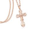 14K Gold Orthodox Crucifix Pendant Unisex Jesus Cross Necklace 585 Fine Jewelry