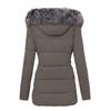 Women's Casual Fashion Solid Color Long Sleeve Long Style Windproof Warm Plush Hooded Cotton Coat