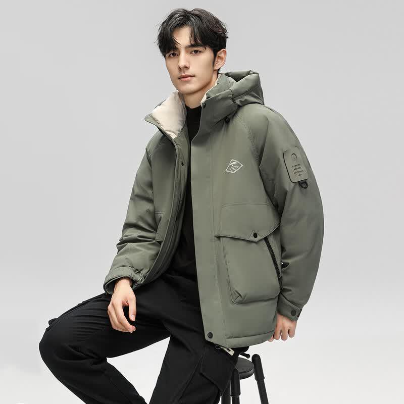 Men s Korean Style Hooded Outdoor Down Jacket 175/92A