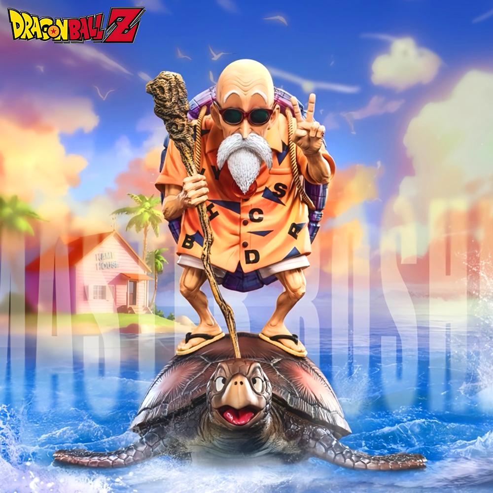 26cm/10.24in Anime Dragon Ball Figure Master Roshi Action Figures Pvc Kame Sennin Statue Collection Model Toys Gifts Round Sensory Compression Bouncy