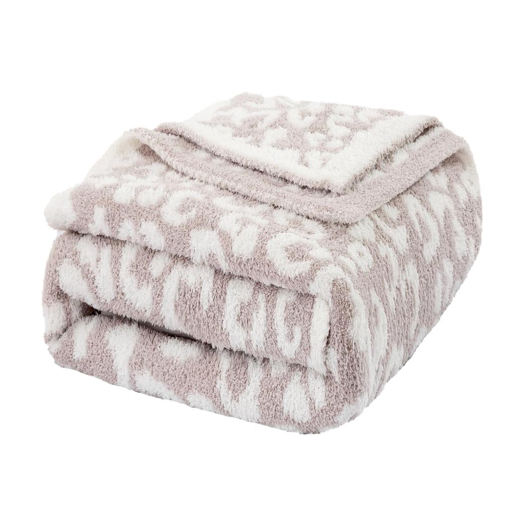 Mokoya Stylish Large Fluffy Summer Blanket, Single Size, Cute Leopard Print, Reversible, Throw Blanket, Knee Blanket, Gift (Gray, 130x180cm)