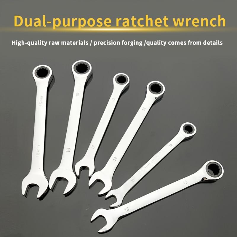 6/8/10/12pcs Ratchet Dual-Purpose Wrench Set - 72-Tooth Quick Release, Open & Box End, High Hardness & Durability