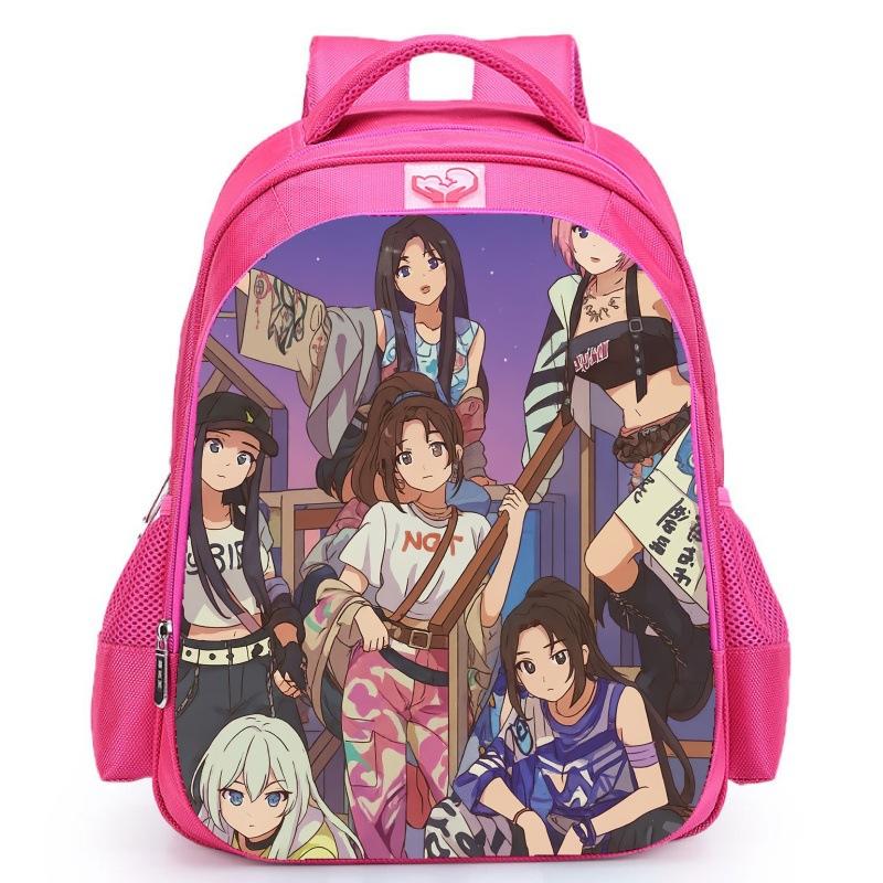Babymonster Member Name Collage, Schoolbag, Elementary School Backpack, Korean Group Support Pink Backpack