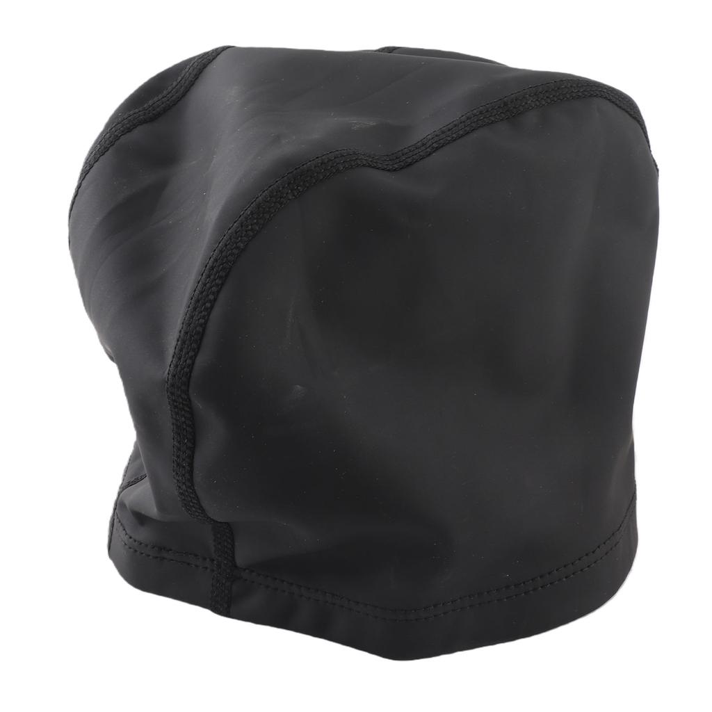 Swim Cap Soft Comfortable Waterproof High Elasticity Universal PU Bathing Cap for Adults Black