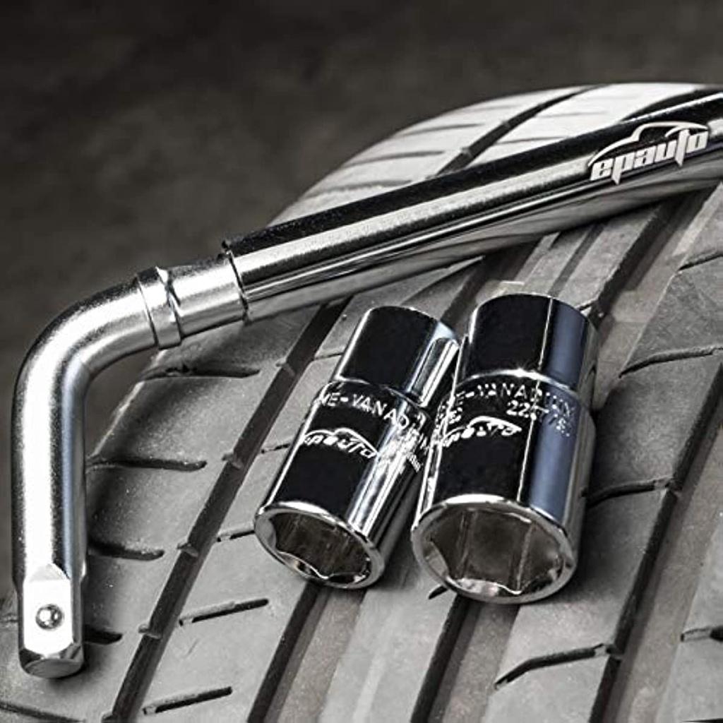 Telescopische wielsleutel met CR-V-doppen (17/19 21/22mm)