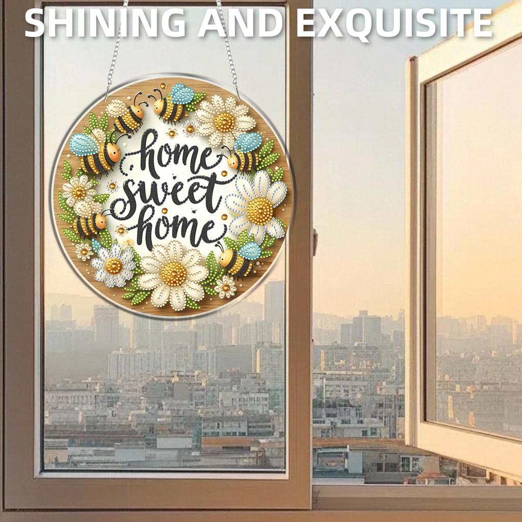 Landscape 2D Flat DIY Crystal Painting Crafts Kit Acrylic Diamond Painting Charms Kits for Living Room Home Office Decoration