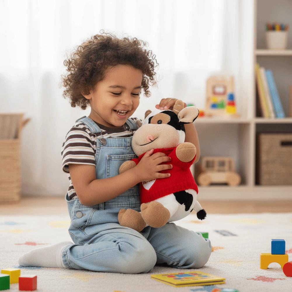 Cute Design Plush Toy Soft Material Chinese Zodiac Cow Little Cow Stuffed Cow  Girl Gift