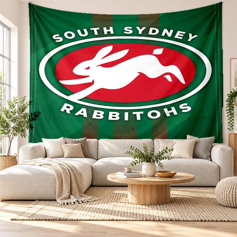 South Sydney Rabbitohs Wall Tapestry, Soft Fabric Wall Hanging, Decorative Backdrop For Bedroom Home Wall Art