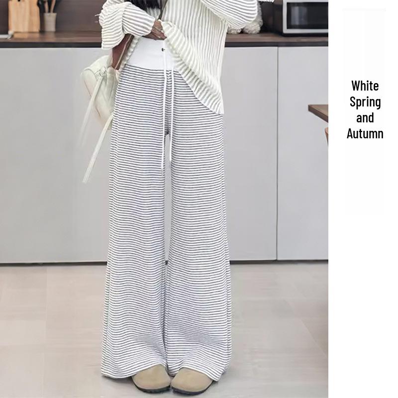 New Style Autumn/Winter Maternity Striped Wide-Leg Drapey Trousers XL грязно-белый