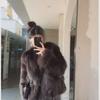 Environmentally friendly fox fur jacket women's winter short new temperament light wool cotton-padded coat