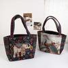 Animal Canvas Tote Bag Peacock Handbag Simple Ethnic Style Handbag  Storage Bag