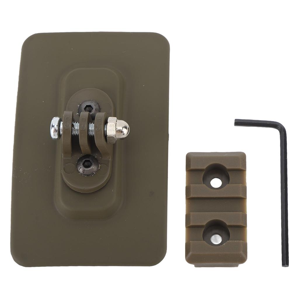 Helmet Mount Quick Installation Hook and Loop Fastener Nylon High Strength Helmet Mount Base for Outdoor Activities Tan